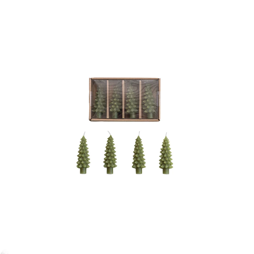 Set of 4 Tree Shaped Bottle Taper Candles - Image 4